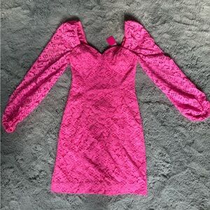 Lilly Pulitzer Vibrant Pink Long Sleeve Dress